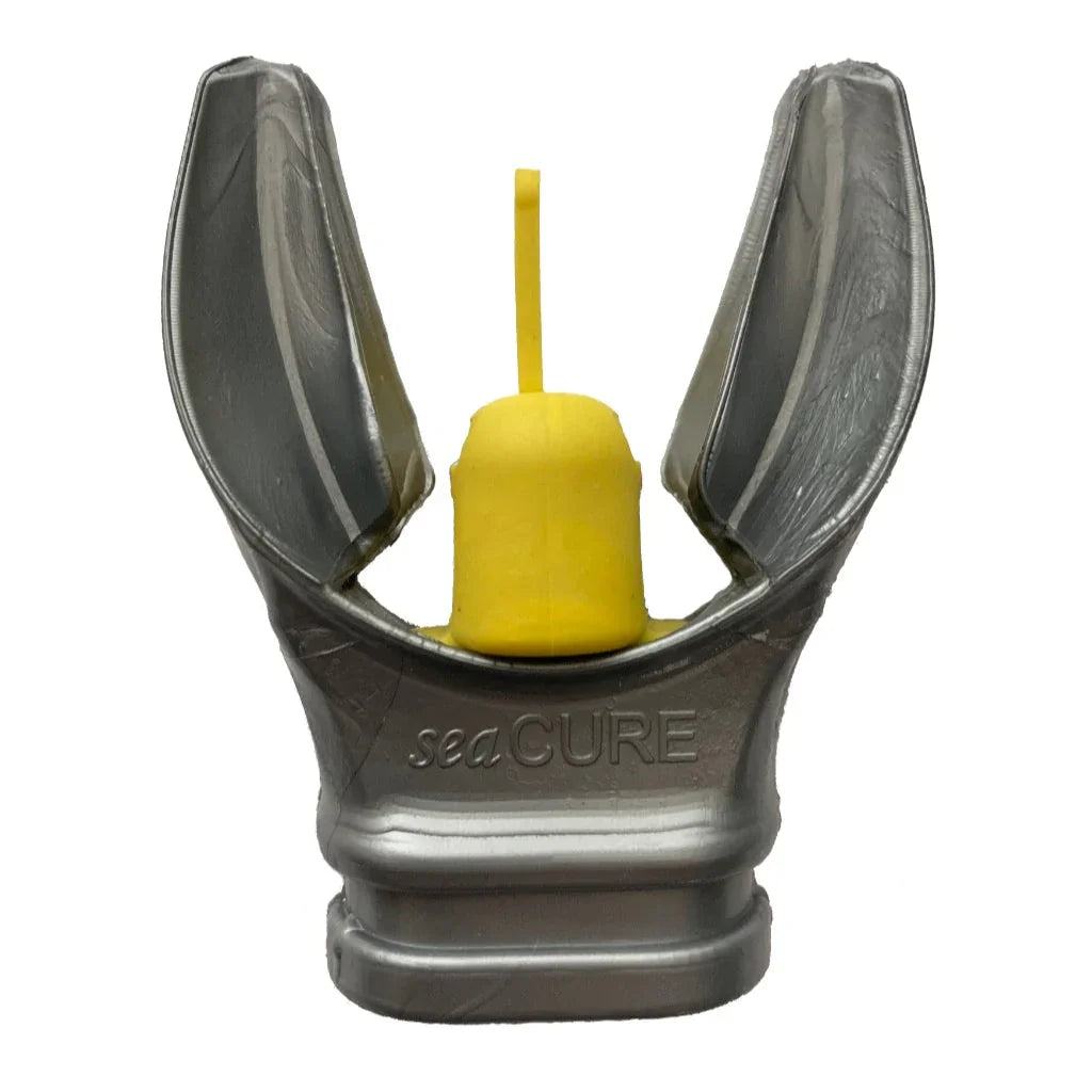 Mundstück für Atemregler aus Silikon mit gelbem Einsatz, ideal für Tauchausrüstung