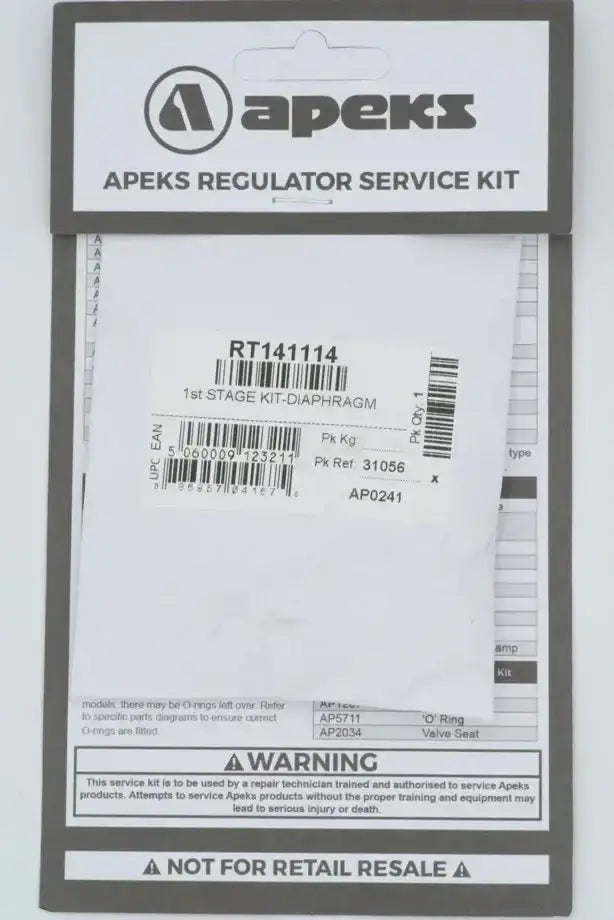 Apeks Regulator Service Kit Set für 1. Stufe, Ersatzteil-Tauchzubehör in Verpackung