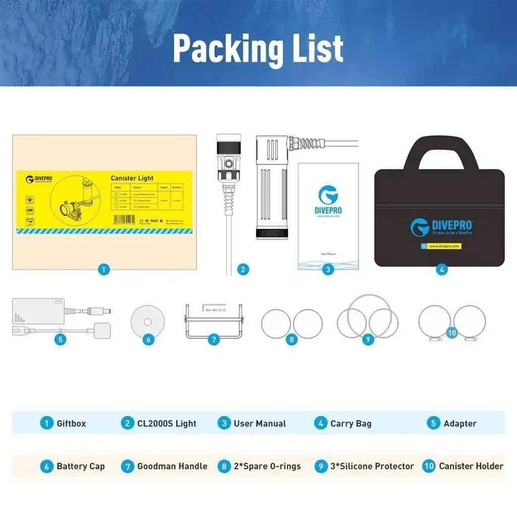 Tanklampe DIVEPRO CL2000