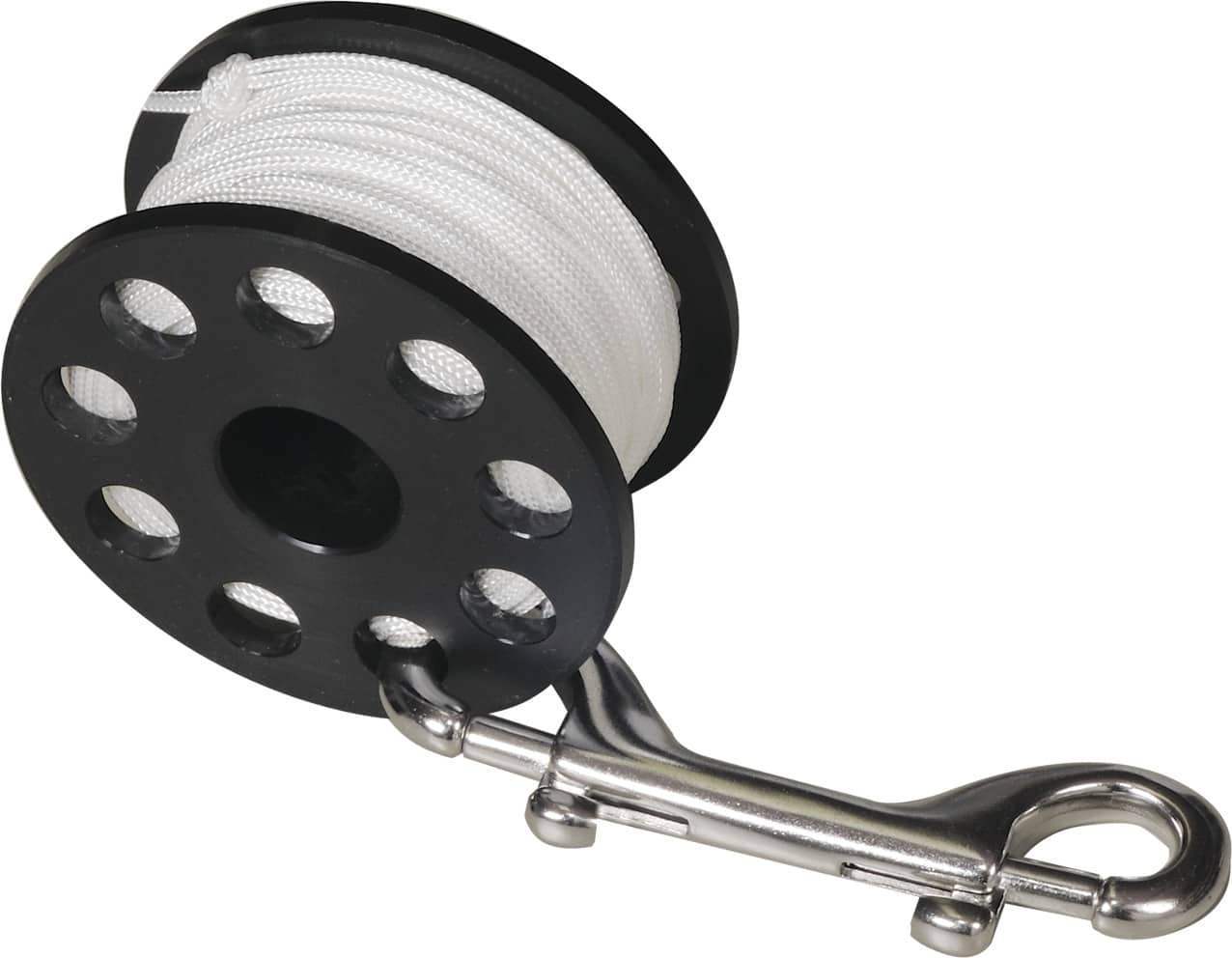 Finger Spool mit weiĂźer Leine und Edelstahl-Boltsnap fĂĽr TauchausrĂĽstung