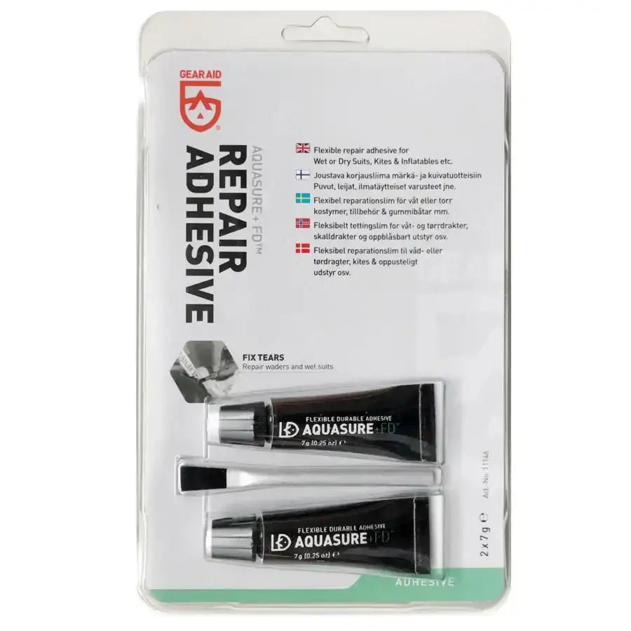 Aquasure Repair Adhesive Set für Tauchanzüge, Neopren und Wassersportausrüstung in Blisterverpackung
