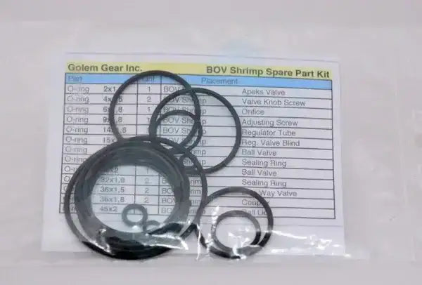 Ersatzteilset mit O-Ringen und Dichtungen für BOV Shrimp, Tauchausrüstung Ersatzteile