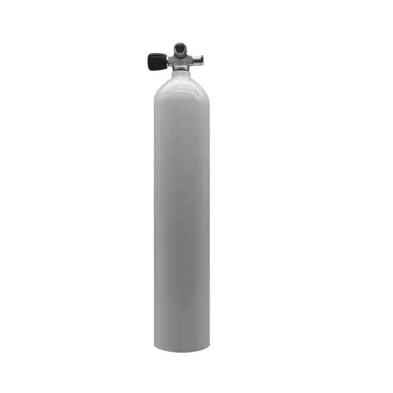 Weiße Alu-Tauchflasche mit Ventil, 207 bar, für Tauchausrüstung