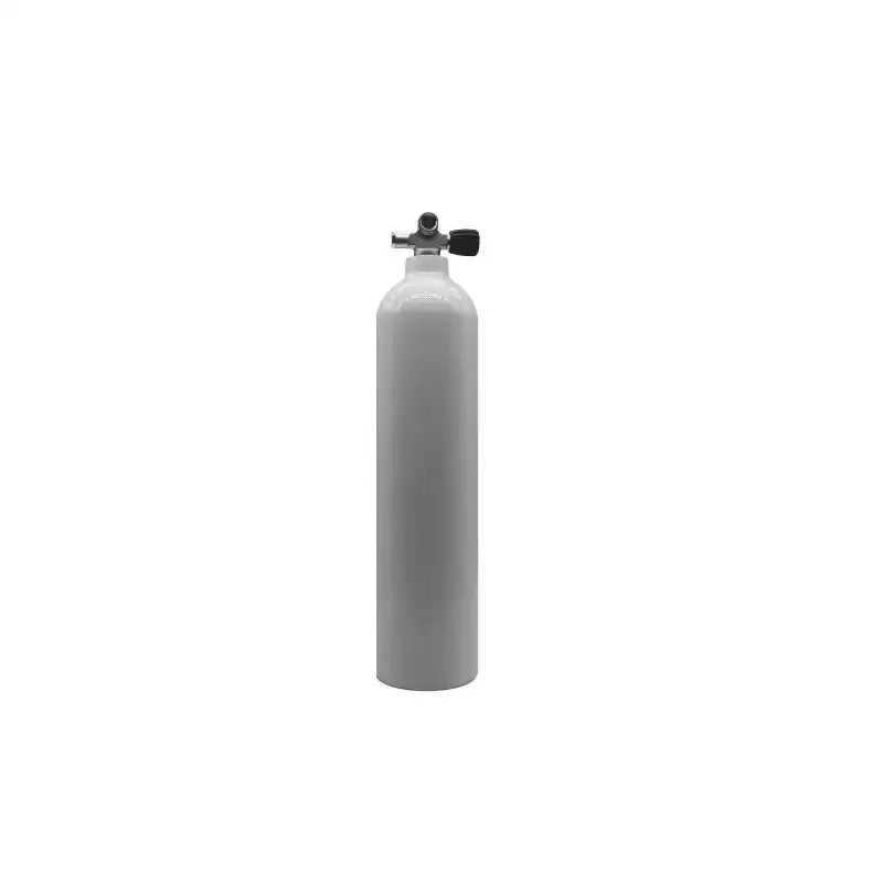 Weiße Aluflasche 200 bar mit Ventil, Tauchausrüstung, Druckluftflasche, Tauchflasche