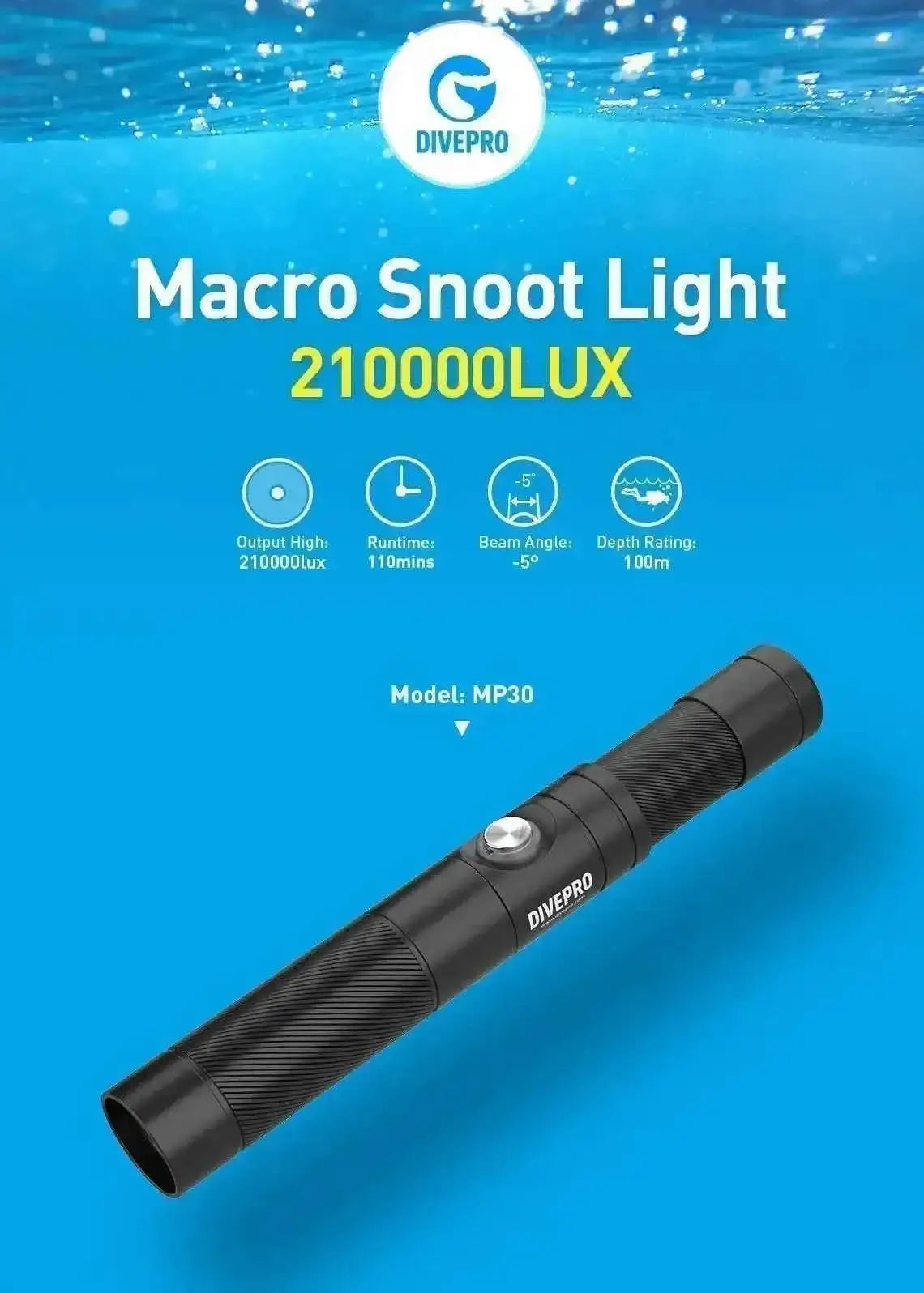 DIVEPRO Snoot Light MP30