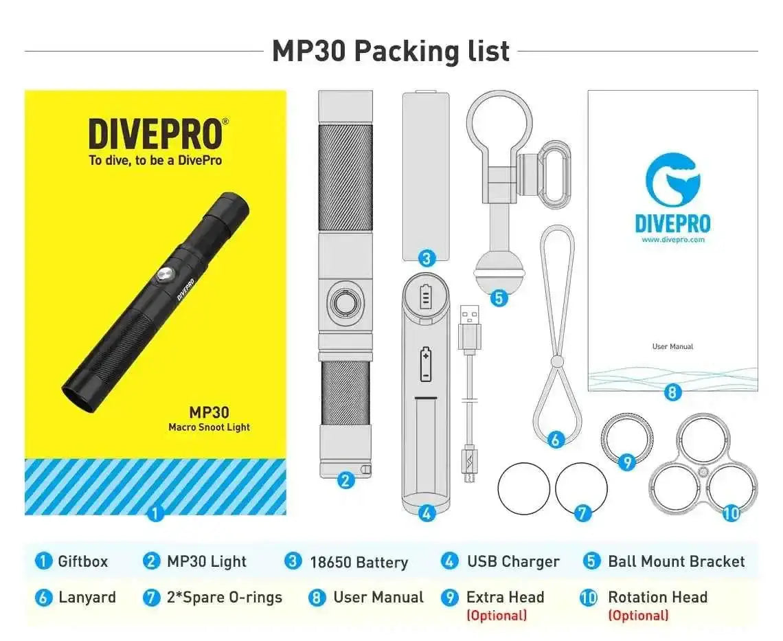 DIVEPRO Snoot Light MP30