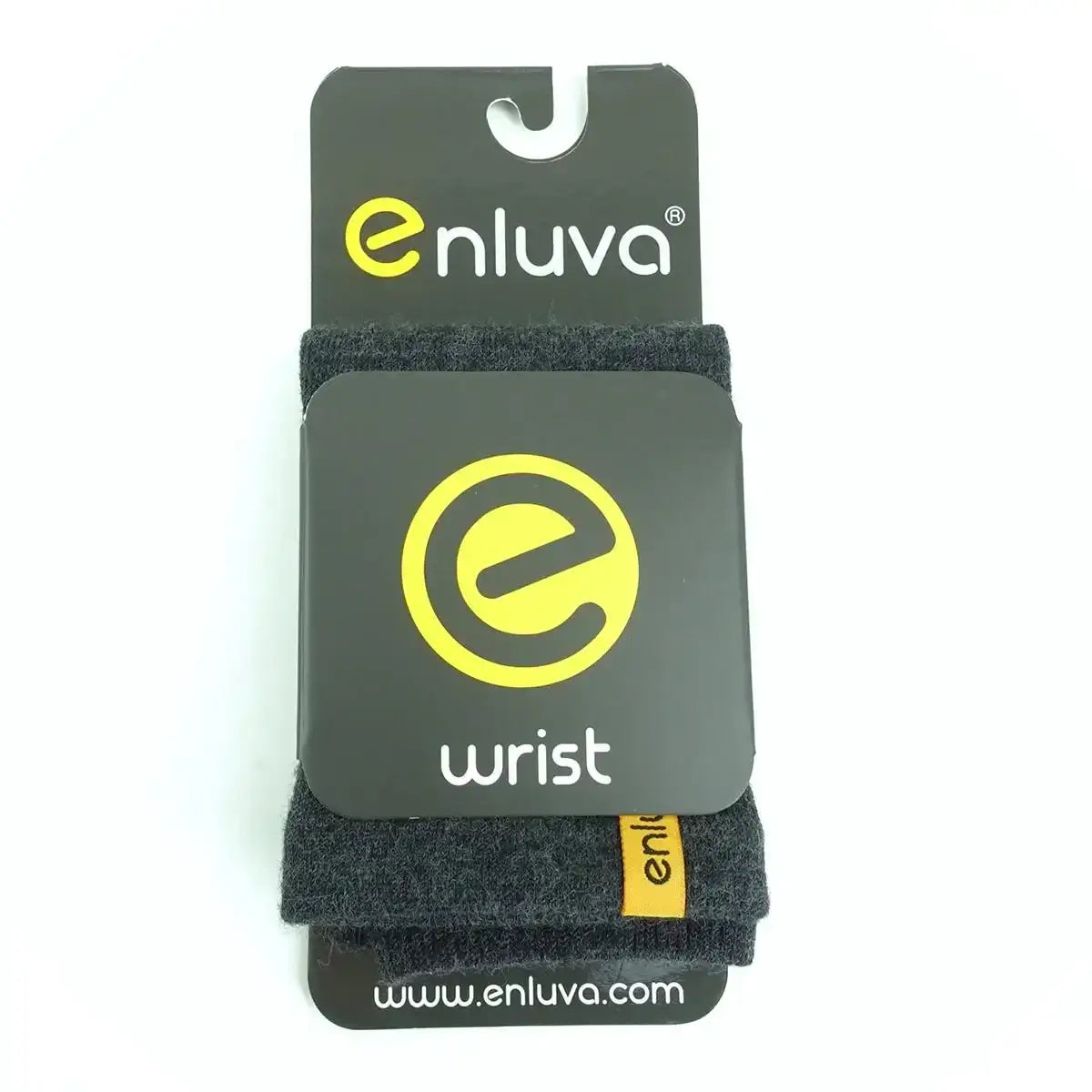 Enluva Wristband schwarz, Handgelenkschutz für Tauchausrüstung, Produktfoto mit Etikett