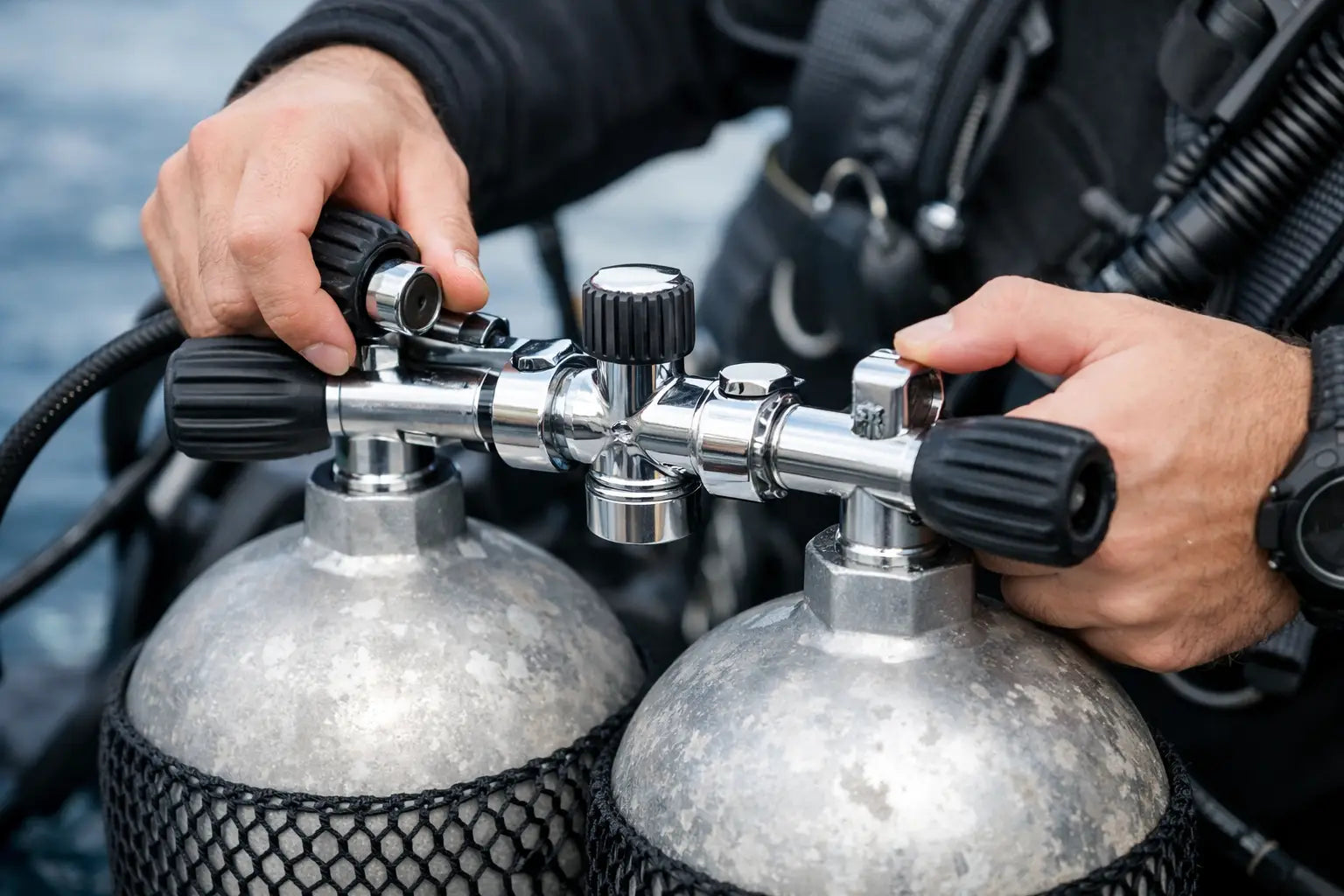 Doppelflasche Ventil korrekt montieren - AS-TecDive