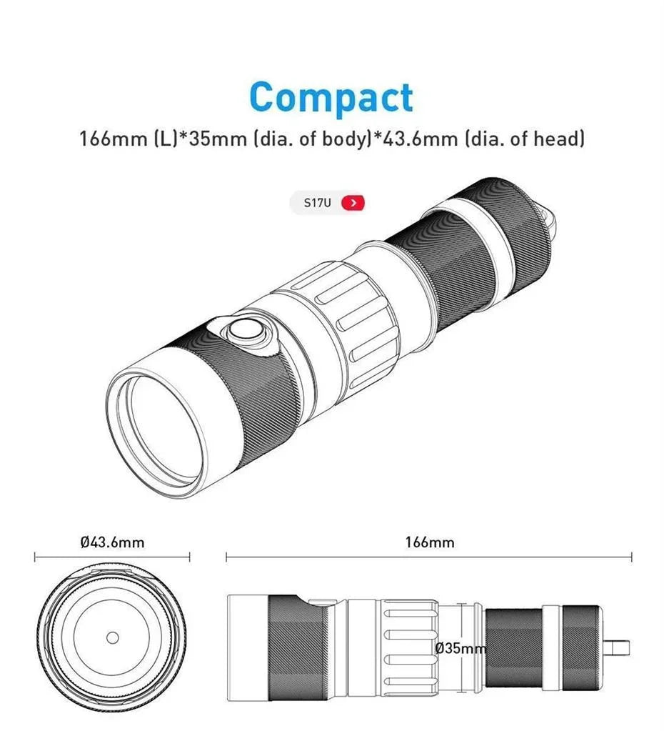 Tauchlampe DIVEPRO S17U - AS-TecDive
