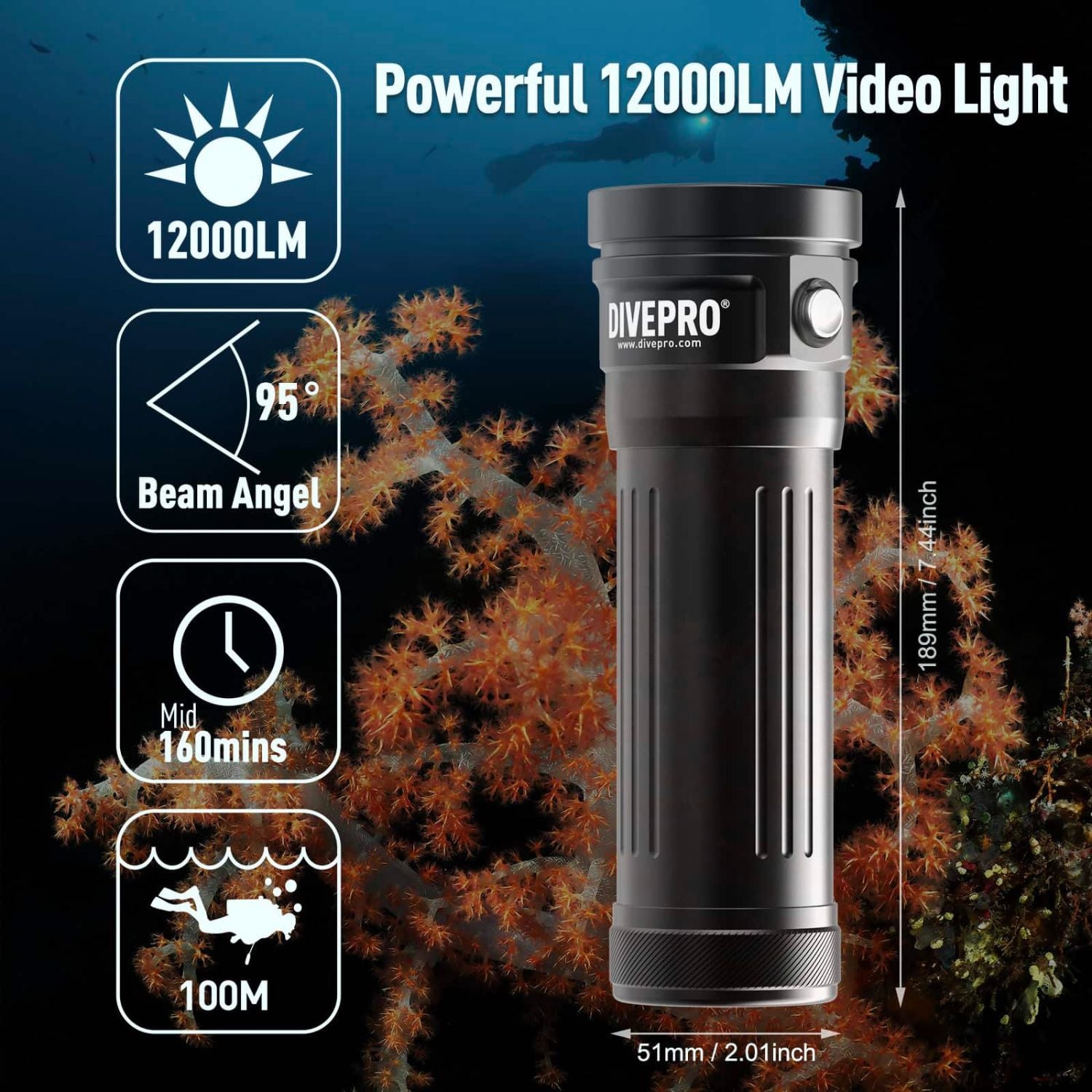 Divepro Videoleuchte G12 Plus