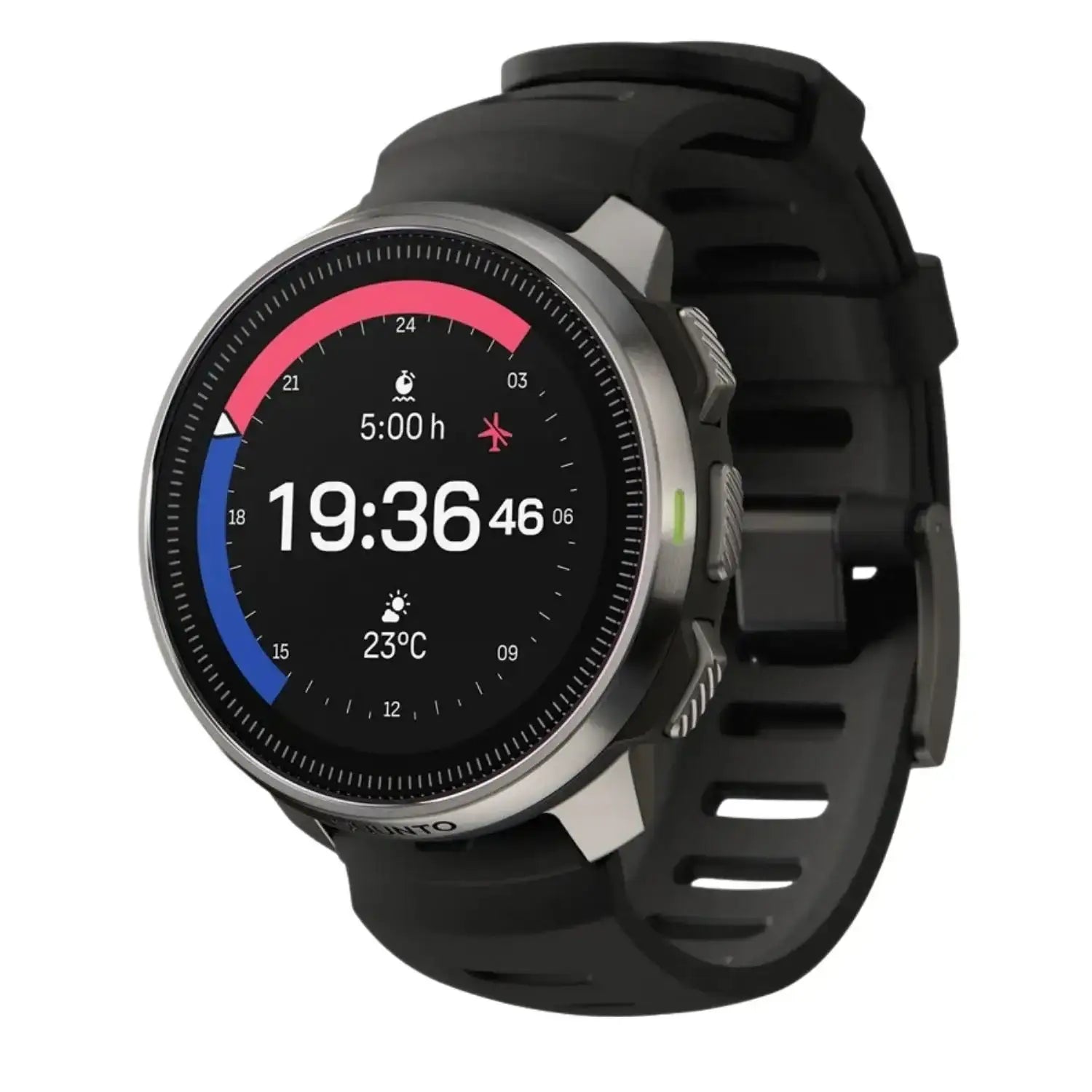 Taucheruhr mit digitalem Display, schwarzes Armband, Zeit- und Temperaturanzeige